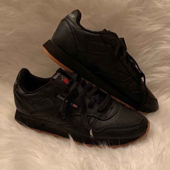 Reebok Kids Black Sneakers with Brown Soles - Picture 1 of 9